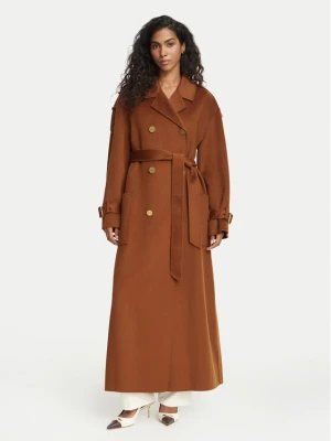 Elisabetta Franchi Płaszcz wełniany CP-02D-66E2-V790 Brązowy Regular Fit