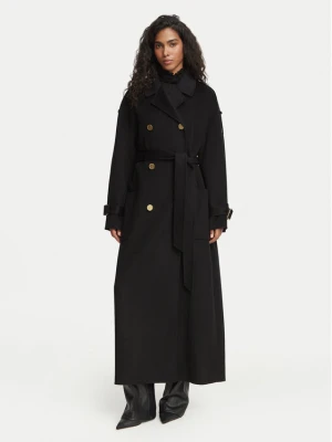 Elisabetta Franchi Płaszcz wełniany CP-02D-66E2-V790 Czarny Regular Fit