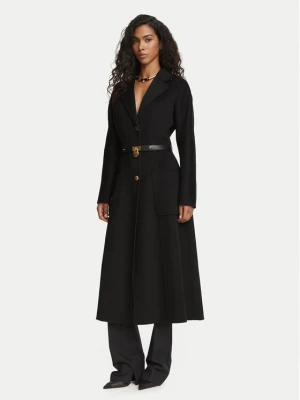 Elisabetta Franchi Płaszcz wełniany CP-03D-67E2-V860 Czarny Regular Fit