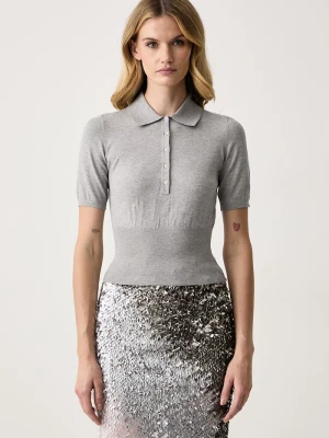 Elisabetta Franchi polo damskie z wiskozą szary