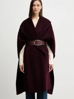 Elisabetta Franchi poncho wełniane kolor bordowy CP67D56E2