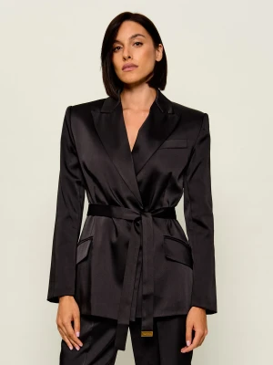 Elisabetta Franchi Satynowa marynarka | Regular Fit czarny