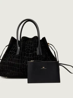 Elisabetta Franchi Shopperka + saszetka | zamsz