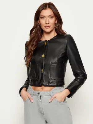 Elisabetta Franchi Skórzana kurtka | Cropped Fit