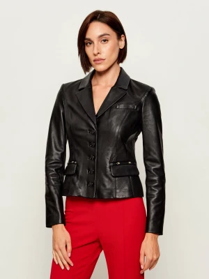 Elisabetta Franchi Skórzana kurtka | Regular Fit czarny
