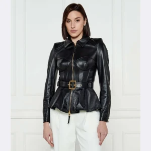 Elisabetta Franchi Skórzana kurtka | Slim Fit