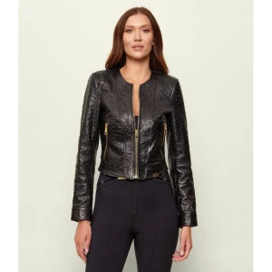 Elisabetta Franchi Skórzana kurtka | Slim Fit