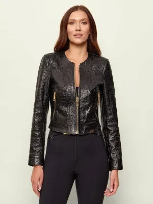 Elisabetta Franchi Skórzana kurtka | Slim Fit