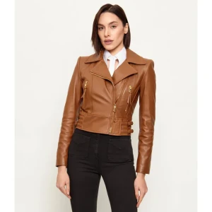 Elisabetta Franchi Skórzana ramoneska | Slim Fit