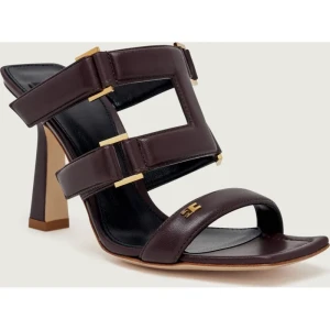 Elisabetta Franchi Skórzane klapki na szpilce