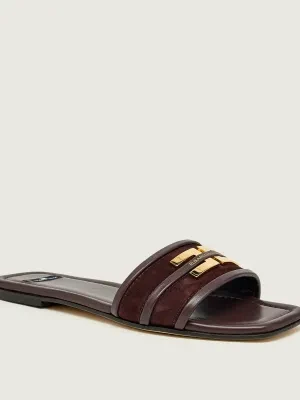 Elisabetta Franchi Skórzane klapki | zamsz