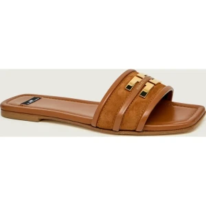 Elisabetta Franchi Skórzane klapki | zamsz