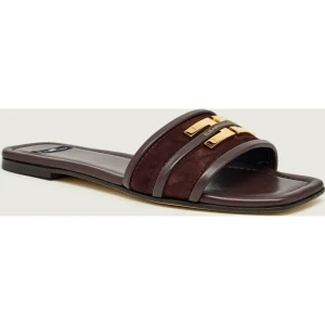 Elisabetta Franchi Skórzane klapki | zamsz