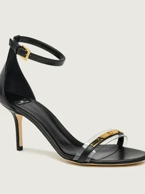 Elisabetta Franchi Skórzane sandały na szpilce
