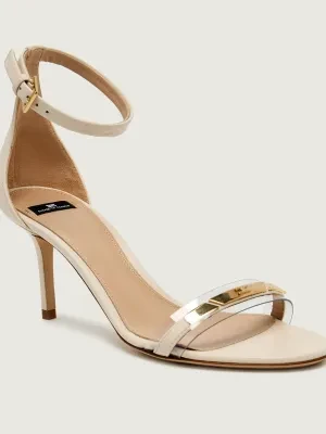 Elisabetta Franchi Skórzane sandały na szpilce