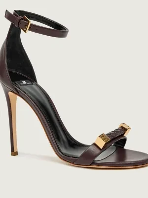 Elisabetta Franchi Skórzane sandały na szpilce