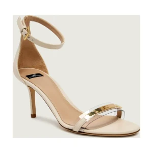 Elisabetta Franchi Skórzane sandały na szpilce