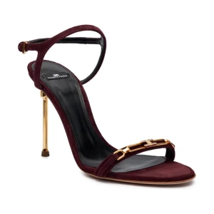 Elisabetta Franchi Skórzane sandały na szpilce