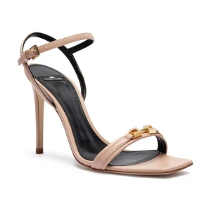 Elisabetta Franchi Skórzane sandały na szpilce