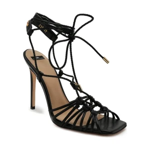 Elisabetta Franchi Skórzane sandały na szpilce