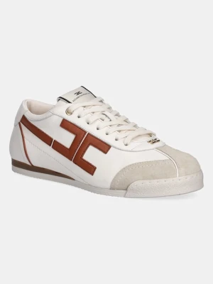 Elisabetta Franchi sneakersy skórzane damskie kolor beżowy SA82G56E2