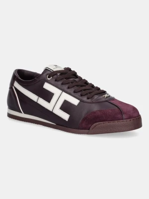 Elisabetta Franchi sneakersy skórzane damskie kolor bordowy SA82G56E2
