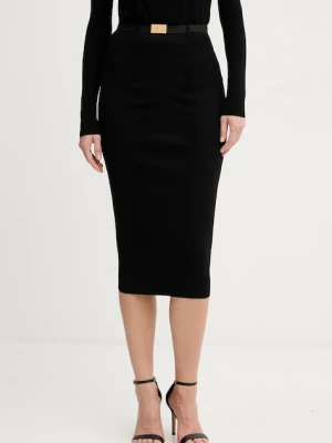 Elisabetta Franchi spódnica kolor czarny midi ołówkowa GK17B56E2