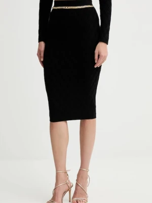 Elisabetta Franchi spódnica kolor czarny midi prosta GK20B56E2