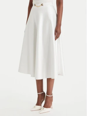 Elisabetta Franchi Spódnica midi GO-156-61E2-V320 Biały Regular Fit