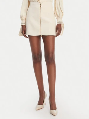 Elisabetta Franchi Spódnica mini GO-150-61E2-V200 Écru Regular Fit