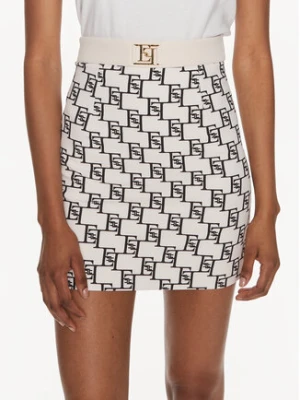 Elisabetta Franchi Spódnica mini GO-S03-41E2-V250 Écru Regular Fit
