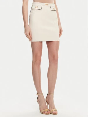 Elisabetta Franchi Spódnica mini GO-T03-51E2 Écru Regular Fit
