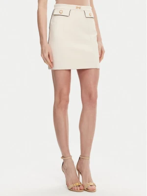 Elisabetta Franchi Spódnica mini GO-T03-51E2 Écru Regular Fit Kremowy