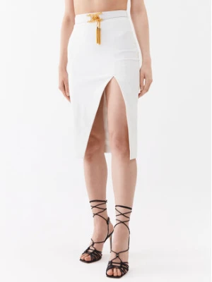 Elisabetta Franchi Spódnica ołówkowa GO-027-32E2-V390 Biały Slim Fit