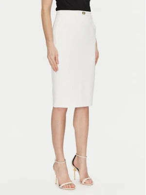 Elisabetta Franchi Spódnica ołówkowa GO-099-51E2-V260 Biały Regular Fit