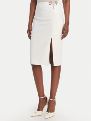 Elisabetta Franchi Spódnica ołówkowa GO-147-61E2-V320 Biały Regular Fit