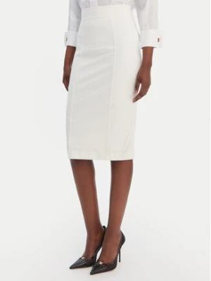 Elisabetta Franchi Spódnica ołówkowa GO-159-61E2-V360 Écru Regular Fit
