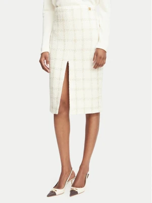Elisabetta Franchi Spódnica ołówkowa GO-232-67E2-V440 Kremowy Slim Fit