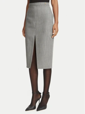Elisabetta Franchi Spódnica ołówkowa GO-254-67E2-V320 Szary Fitted Fit