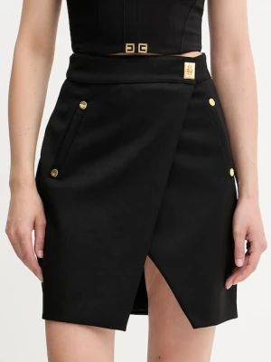 Elisabetta Franchi spódnica wełniana kolor czarny mini ołówkowa GO12656E2