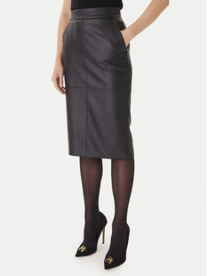 Elisabetta Franchi Spódnica z imitacji skóry GO-145-57E2 Czarny Regular Fit