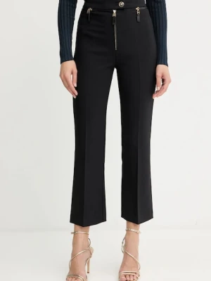 Elisabetta Franchi spodnie damskie kolor czarny dopasowane high waist PA10856E2
