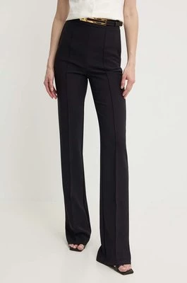 Elisabetta Franchi spodnie damskie kolor czarny proste high waist PA03442E2