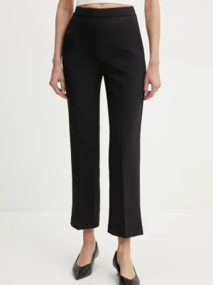 Elisabetta Franchi spodnie damskie kolor czarny proste high waist PA08951E2