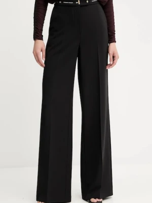 Elisabetta Franchi spodnie damskie kolor czarny szerokie high waist PA10356E2