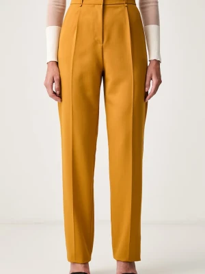 Elisabetta Franchi spodnie damskie z wełną żółty