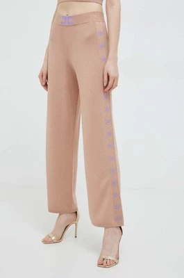Elisabetta Franchi spodnie dresowe kolor beżowy z aplikacją KP55S41E2
