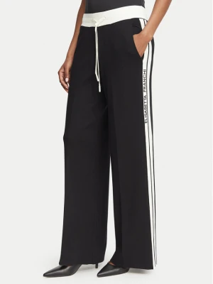 Elisabetta Franchi Spodnie dzianinowe KP-75S-66E2-V440 Czarny Regular Fit