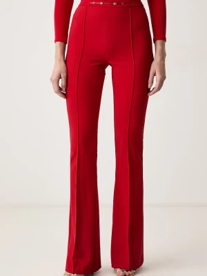 Elisabetta Franchi spodnie flare damskie czerwony