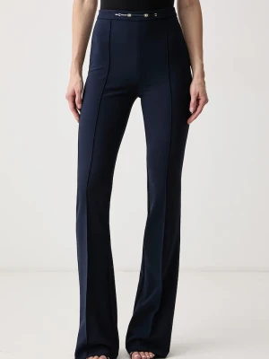 Elisabetta Franchi spodnie flare damskie granatowy